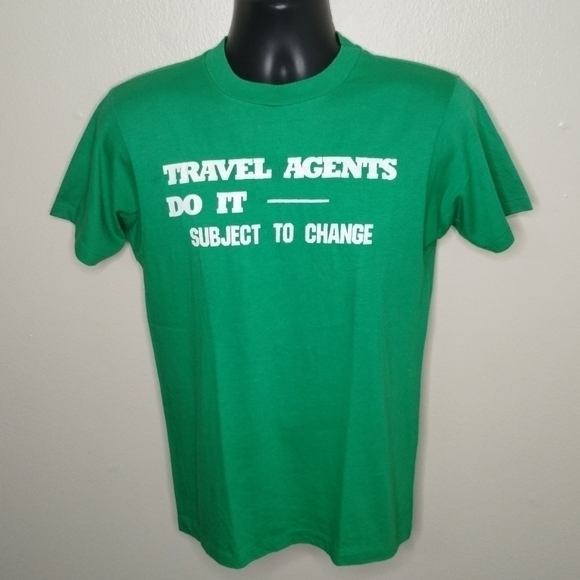 Hanes Other - VTG 80s Travel Agent Adult Medium T-shirt Tee Single Stitch USA Green Hanes NOS